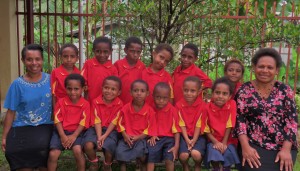 Kindergarten Class of 2020 with  teachers ; Rose (right) and Gimalin (left)